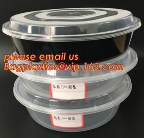 Japanese Packaging Round Disposable Soup Salad Food Container Plastic Microwave Safe PP Bowl/Box With Lid bagplastics pa supplier