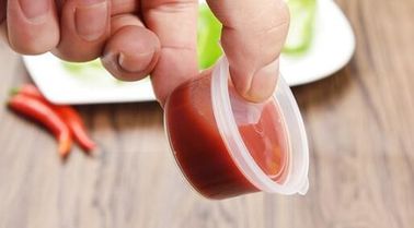 Custom printed clear transparent disposable PET plastic source cup bowl,0.75oz Disposable clear plastic PP Sauce Cup pac supplier