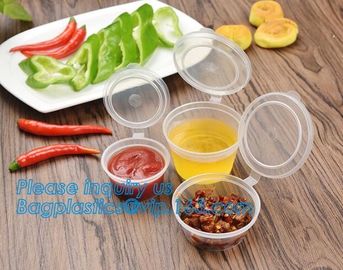 Custom printed clear transparent disposable PET plastic source cup bowl,0.75oz Disposable clear plastic PP Sauce Cup pac supplier