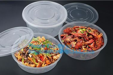 Cheap Food grade salad plastic bowl disposable plastic salad bowl,Eco-friendly white PP plastic round food container noo supplier