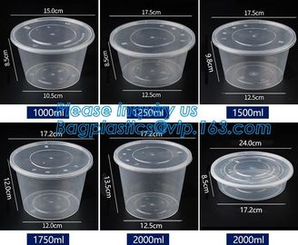 Cheap Food grade salad plastic bowl disposable plastic salad bowl,Eco-friendly white PP plastic round food container noo supplier