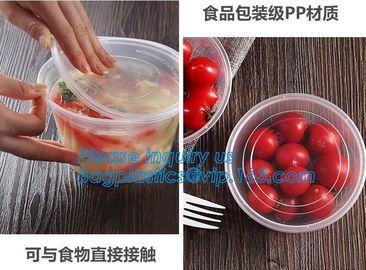 Cheap Food grade salad plastic bowl disposable plastic salad bowl,Eco-friendly white PP plastic round food container noo supplier