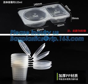 4oz PP Sauce cup hinged lid airtight pot Injection take away food container,PLA 4oz 140ml biodegradable cup disposable p supplier