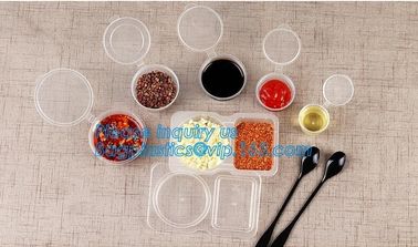 4oz PP Sauce cup hinged lid airtight pot Injection take away food container,PLA 4oz 140ml biodegradable cup disposable p supplier