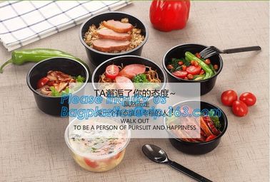 Take-away food package 3000ml large plastic salad bowls,PP white 700ml disposable plastic sea food bowl with handle pac supplier