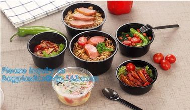 Take-away food package 3000ml large plastic salad bowls,PP white 700ml disposable plastic sea food bowl with handle pac supplier