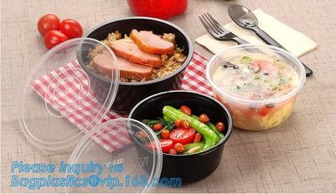 Take-away food package 3000ml large plastic salad bowls,PP white 700ml disposable plastic sea food bowl with handle pac supplier