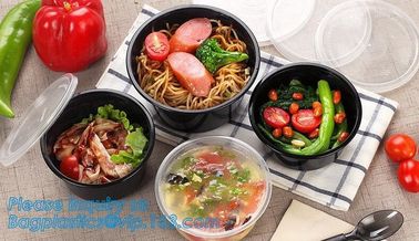 Take-away food package 3000ml large plastic salad bowls,PP white 700ml disposable plastic sea food bowl with handle pac supplier