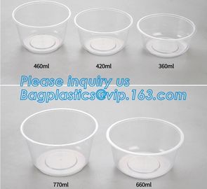 Take-away food package 3000ml large plastic salad bowls,PP white 700ml disposable plastic sea food bowl with handle pac supplier