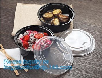 clear disposable high quality plastic packaging food container transparent soup bowl,tableware 200ml cornstarch plastic supplier