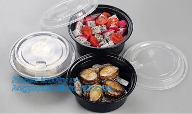 PET clear plastic food disposable container fruit salad bowl,disposable food packaging plastic bowls with lids bagplasti supplier