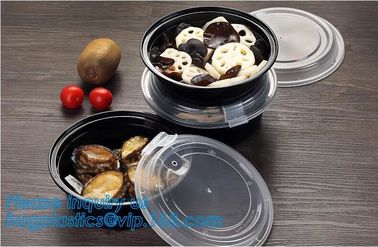 PET clear plastic food disposable container fruit salad bowl,disposable food packaging plastic bowls with lids bagplasti supplier