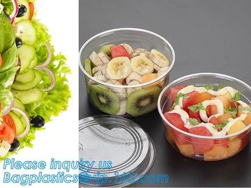 1000ML salad disposable plastic food container soup bowl noodle bowl,Food Grade Custom Transparent Disposable Plastic Fa supplier