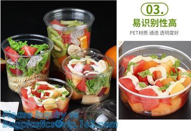 1000ML salad disposable plastic food container soup bowl noodle bowl,Food Grade Custom Transparent Disposable Plastic Fa supplier