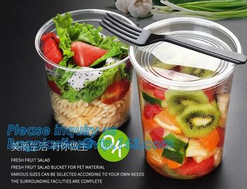 1000ML salad disposable plastic food container soup bowl noodle bowl,Food Grade Custom Transparent Disposable Plastic Fa supplier