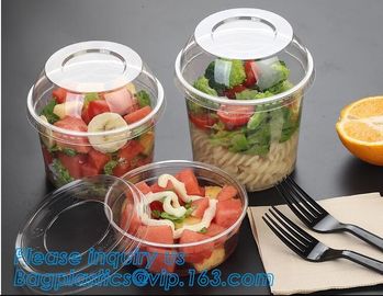 1000ML salad disposable plastic food container soup bowl noodle bowl,Food Grade Custom Transparent Disposable Plastic Fa supplier