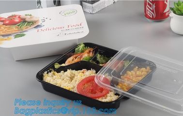 Multipurpose Plastic Rigid Disposable PET Food Tray, Clear and Solid PET Container,disposable black PP food plastic cont supplier