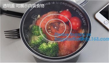 PLA Tray To Go Containers Food Disposable Biodegradable Plastic PLA bowl Salad Bowl With Lid,fast food container disposa supplier