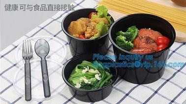 PLA Tray To Go Containers Food Disposable Biodegradable Plastic PLA bowl Salad Bowl With Lid,fast food container disposa supplier