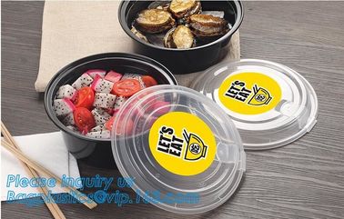 Disposable Eco-friendly 5oz Stripe Salad Bowl Plastic Round Take Away Food Packaging Rice Soup Noodle Dip Bowl bagease supplier