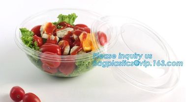 1250ml Clear Round Disposable Large PET Plastic Fruit Salad Bowl with Lid Packaging Cup,Disposable PET Plastic Salad Bow supplier