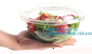 1250ml Clear Round Disposable Large PET Plastic Fruit Salad Bowl with Lid Packaging Cup,Disposable PET Plastic Salad Bow supplier