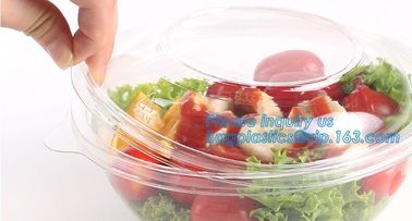 1250ml Clear Round Disposable Large PET Plastic Fruit Salad Bowl with Lid Packaging Cup,Disposable PET Plastic Salad Bow supplier