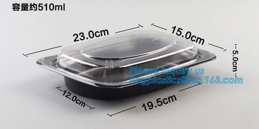 Disposable PP plastic food container 3 compartment containers / bento box / meal prep containers,food containers square supplier