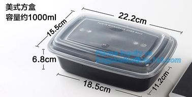 Disposable PP plastic food container 3 compartment containers / bento box / meal prep containers,food containers square supplier