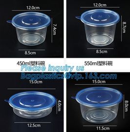 550ml Microwavable Plastic Disposable Food Packaging Container Rice Bowls For Food,Pp Round disposable cheap high qualit supplier