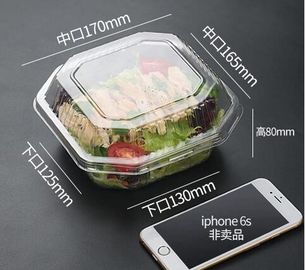 Disposable Plastic Food Packaging salad bowl with lid,clear small food dessert disposable soup plastic salad bowl packag supplier