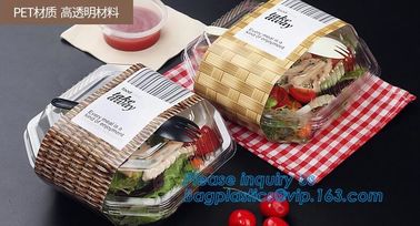 Disposable Plastic Food Packaging salad bowl with lid,clear small food dessert disposable soup plastic salad bowl packag supplier