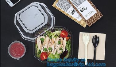 Disposable Plastic Food Packaging salad bowl with lid,clear small food dessert disposable soup plastic salad bowl packag supplier