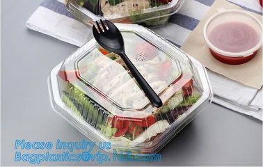 Disposable Plastic Food Packaging salad bowl with lid,clear small food dessert disposable soup plastic salad bowl packag supplier