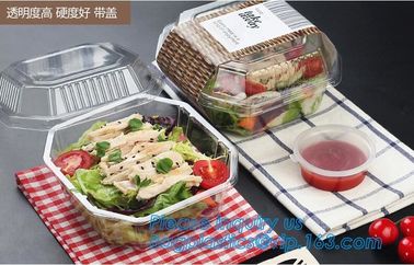 Disposable Plastic Food Packaging salad bowl with lid,clear small food dessert disposable soup plastic salad bowl packag supplier