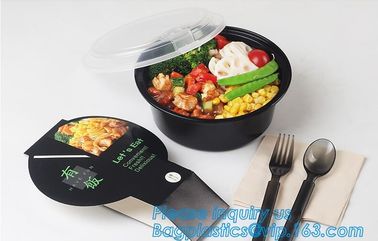 1000ml Black Disposable Biodegradable Bento Food Noodles Container PP Plastic Microwave Safe Soup Bowl bagplastics bagea supplier