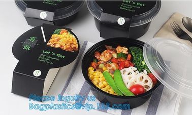 1000ml Black Disposable Biodegradable Bento Food Noodles Container PP Plastic Microwave Safe Soup Bowl bagplastics bagea supplier