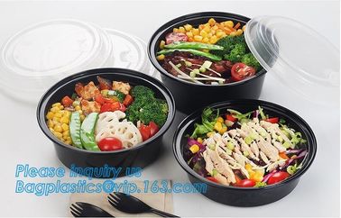 1000ml Black Disposable Biodegradable Bento Food Noodles Container PP Plastic Microwave Safe Soup Bowl bagplastics bagea supplier