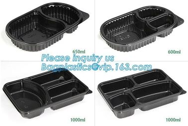 Food container tray,Black 5 Compartment Food Packaging Blister Plastic Fruit Tray,blister plastic microwave food ovenabl supplier