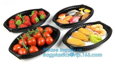 Food container tray,Black 5 Compartment Food Packaging Blister Plastic Fruit Tray,blister plastic microwave food ovenabl supplier