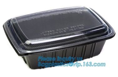 OEM and ODM custom plastic 2100ml pp 4 compartment plastic food box,disposable food container, plastic plate, plastic cu supplier