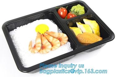 OEM and ODM custom plastic 2100ml pp 4 compartment plastic food box,disposable food container, plastic plate, plastic cu supplier