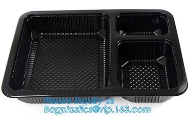 OEM and ODM custom plastic 2100ml pp 4 compartment plastic food box,disposable food container, plastic plate, plastic cu supplier