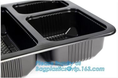 OEM and ODM custom plastic 2100ml pp 4 compartment plastic food box,disposable food container, plastic plate, plastic cu supplier