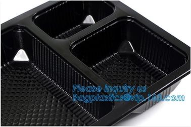 OEM and ODM custom plastic 2100ml pp 4 compartment plastic food box,disposable food container, plastic plate, plastic cu supplier