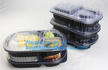 3 compartment plastic food storage Microwave Freezer Safe Plastic Disposable lunch box,Fast food container disposable ta supplier