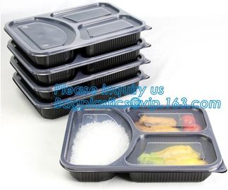 3 compartment plastic food storage Microwave Freezer Safe Plastic Disposable lunch box,Fast food container disposable ta supplier