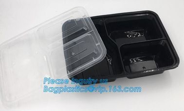 bpa free stackable take away leakproof black 2 compartment plastic microwave meal prep containers food bento box for kid supplier