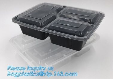 bpa free stackable take away leakproof black 2 compartment plastic microwave meal prep containers food bento box for kid supplier