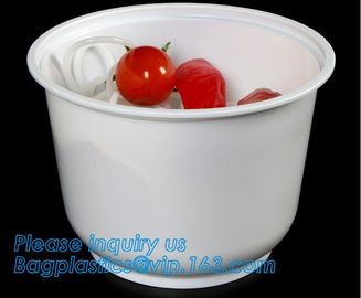 Pp Round disposable cheap high quality plastic bowl with lid,disposable package PP new plastic salad food bowl with seal supplier